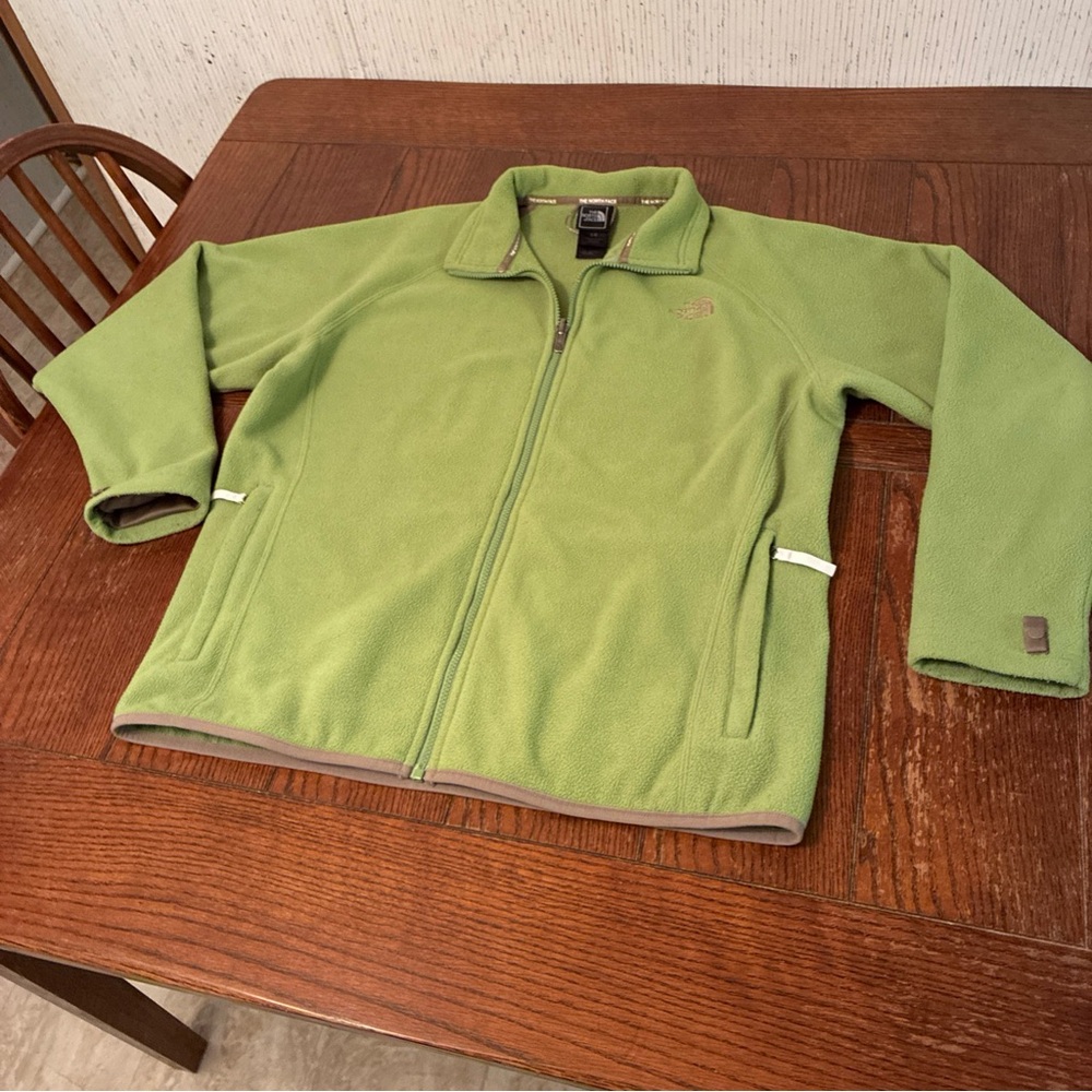 The North Face Fleece Jacket Women’s L Green Full Zip Lined